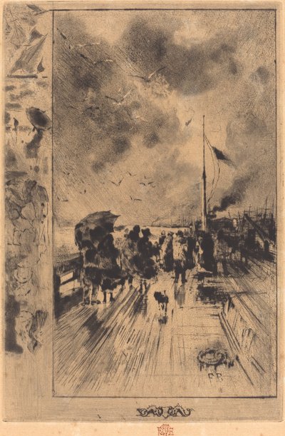 Um cais na Inglaterra, 1879. de Felix Hilaire Buhot