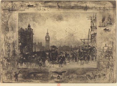 Ponte de Westminster, 1884. de Felix Hilaire Buhot