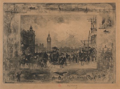 Ponte de Westminster ou Torre de Westminster de Felix Hilaire Buhot