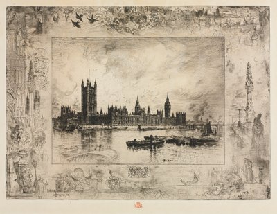 Westminster Place, 1884. de Felix Hilaire Buhot