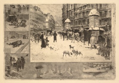 Inverno em Paris (Inverno em Paris ou Neve em Paris) de Felix Hilaire Buhot