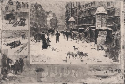Inverno em Paris, ou neve em Paris, 1879. de Felix Hilaire Buhot