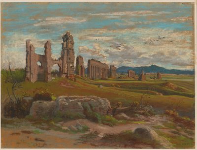O Aqua Claudia na Campagna Romana de Felix Hippolyte Lanoue