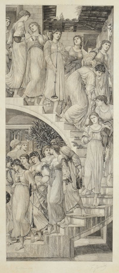 As escadas de ouro, depois de Sir Edward Coley Burne-Jones de Felix Jasinski