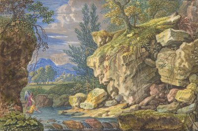 Paisagem com Tobias e o Anjo, séc. XVII - início do século XVIII. de Felix Meyer.