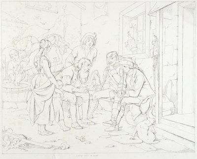 (Rip Van Winkle, ilustração) Rip a contar a sua história fabulosa de Felix Octavius Carr Darley