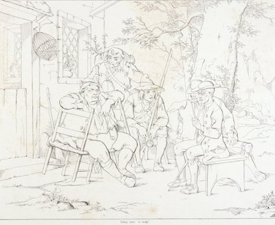 (Rip Van Winkle, ilustração) Rip com Junto na estalagem da aldeia de Felix Octavius Carr Darley