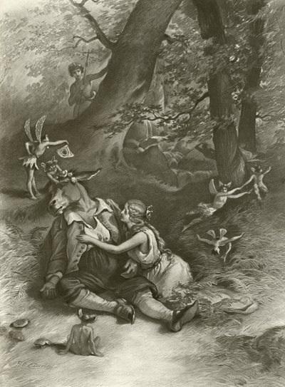 Sonho de uma noite de verão. Ato IV, Cena I (gravura) de Felix Octavius Carr Darley