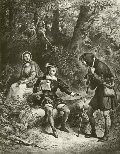 Como você gosta. Ato IV - Cena III (gravura) de Felix Octavius Carr Darley