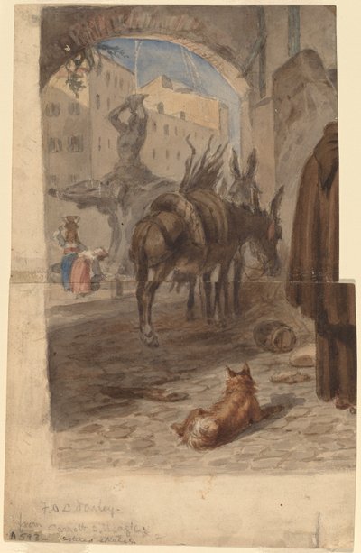 Fonte Bernini, Roma [reto] de Felix Octavius Carr Darley