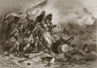 Morte de Pakenham na Batalha de Nova Orleans, pub. 1860 de Felix Octavius Carr Darley