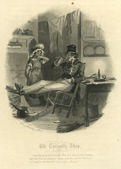 Old Curiosity Shop - A Marquesa e o Sr. Swiveller de Felix Octavius Carr Darley