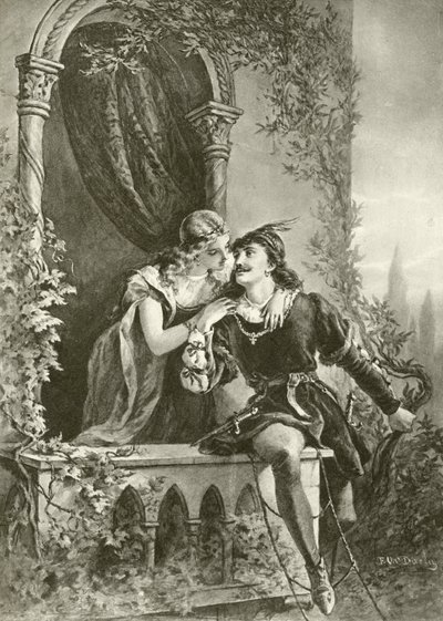 Romeu e Julieta. Ato III-Cena V (gravura) de Felix Octavius Carr Darley