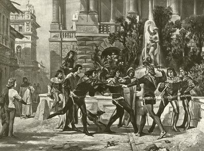 Romeu e Julieta. Ato III, Cena I (gravura) de Felix Octavius Carr Darley
