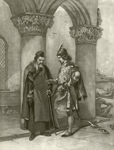 O mercador de Veneza. Ato I, Cena III (gravura) de Felix Octavius Carr Darley