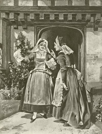 As esposas alegres de Windsor. Ato II, Cena I (gravura) de Felix Octavius Carr Darley