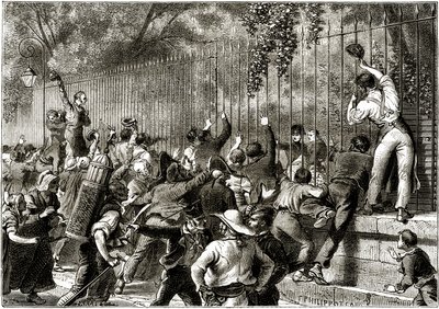 A multidão em Paris aclama Napoleão I, acompanhado por Lucien Bonaparte de Felix Philippoteaux