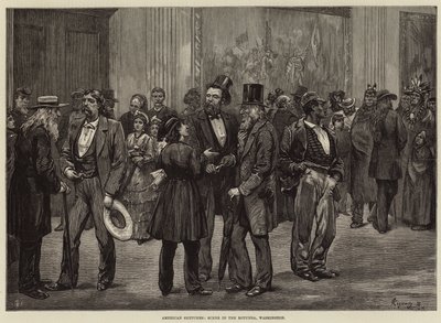 Esboços americanos, cena na rotunda, Washington de Felix Regamey