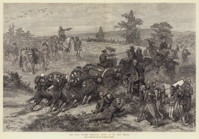 A guerra, turcos transportando armas até a frente de Felix Regamey