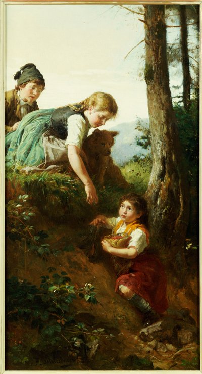 Crianças colhendo bagas de Felix Schlesinger