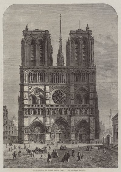 Restauração de Notre Dame, Paris, a fachada ocidental de Felix Thorigny