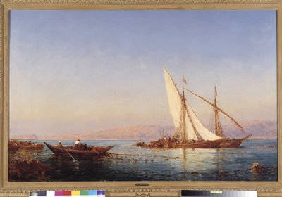 Pesca em Marselha Pintura de Felix Ziem (1821-1911) 1911 Menção obrigatória: Fundação de recolha de Provença, Marselha de Félix Ziem