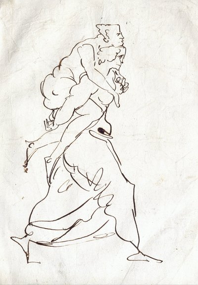 Enéias e Anquises de Ferdinand Victor Eugene Delacroix