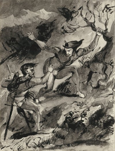 Fausto e Mefistófeles no Blocksberg de Ferdinand Victor Eugene Delacroix