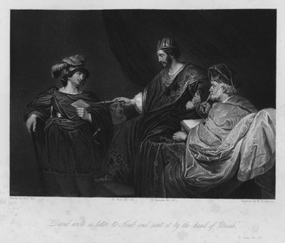 David dando a Carta Fatal a Uriah, II Samuel XI de Ferdinand (after) Bol