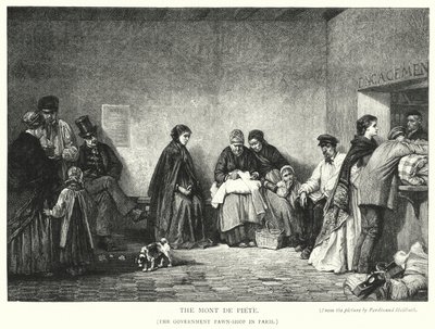 O Mont de Piete, a Loja do Peão do Governo em Paris (gravura) de Ferdinand (after) Heilbuth