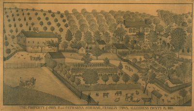 A Propriedade de John P. e Catharina Schuring, Franklin Town, Condado de Allegheny, Pensilvânia de Ferdinand A. Brader