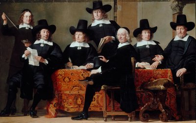 Os dirigentes da guilda dos comerciantes de vinho de Amesterdão de Ferdinand Bol