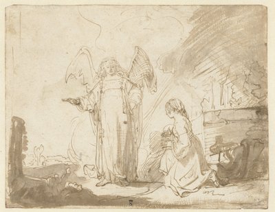 Hagar e o Anjo no Poço a Caminho de Shur de Ferdinand Bol