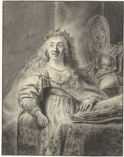 Minerva no seu gabinete de estudo de Ferdinand Bol