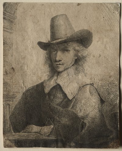 Retrato de um homem com um chapéu alto de Ferdinand Bol