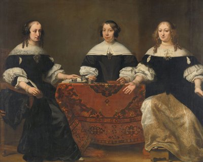 Retrato das Três Regentes do Leprozenhuis, Amsterdã, c.1668 de Ferdinand Bol