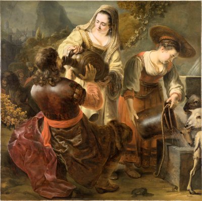 Rebecca e Eliezer no Poço, c. 1645 de Ferdinand Bol