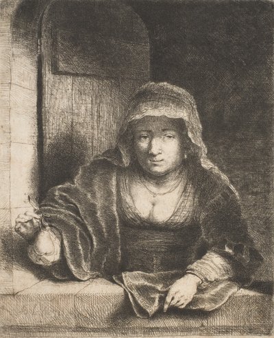 Mulher com Pera, século XVII. de Ferdinand Bol