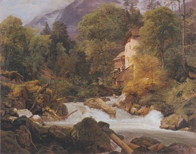 Moinho na saída do Königssee de Ferdinand Georg Waldmüller