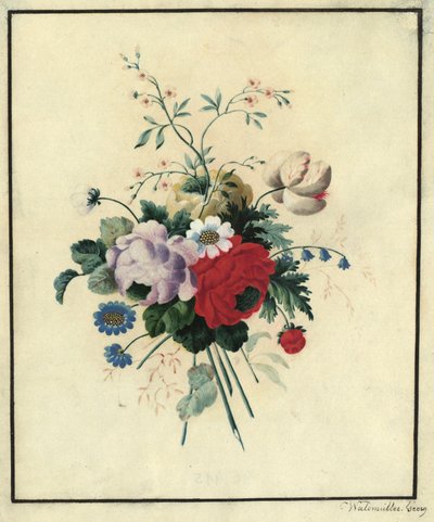 Rosas, túlipas, margaridas de Ferdinand Georg Waldmüller