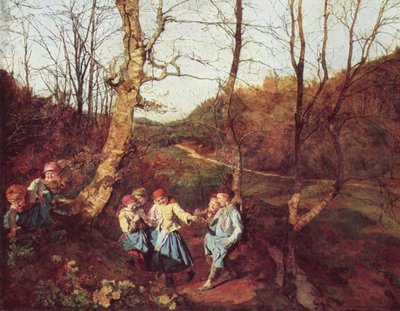 Primavera na Floresta de Viena (Os Colhedores de Violetas) de Ferdinand Georg Waldmüller