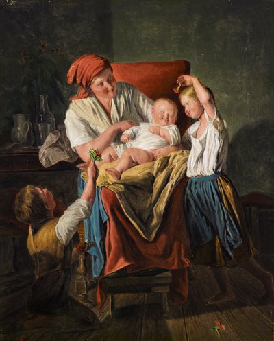 felicidade materna de Ferdinand Georg Waldmuller