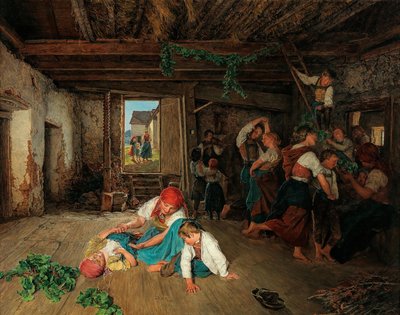 Preparando a Celebração da Vindima, 1860. de Ferdinand Georg Waldmuller