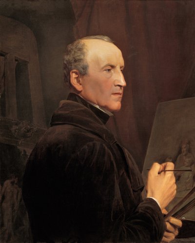 Auto-retrato em frente ao cavalete de Ferdinand Georg Waldmuller