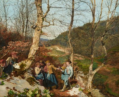 Início da primavera nos bosques de Viena de Ferdinand Georg Waldmuller