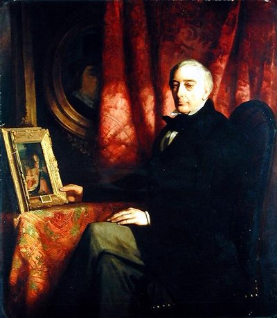 Retrato do colecionador de arte Nicolaus Hudtwalcker, 1852 de Ferdinand Heilbuth