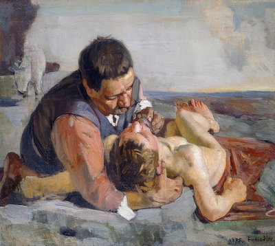 O bom samaritano. Por volta de 1883 de Ferdinand Hodler
