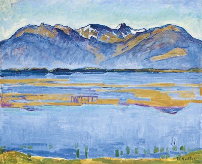 Paisagem de Montana com Becs de Bosson e Vallon de Réchy, 1915 de Ferdinand Hodler