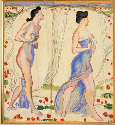 Estudo para "Die Cempfindung I", c.1901-02 de Ferdinand Hodler