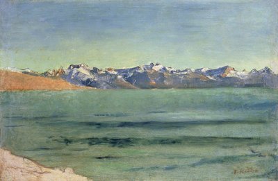 Nascer do sol sobre o Monte Branco, c.1890 de Ferdinand Hodler